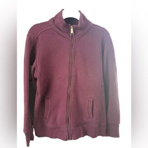 CARHARTT Sweatshirt Women/Teen Sz L (12/14) Full Zip Up Mock Jacket Logo Plum